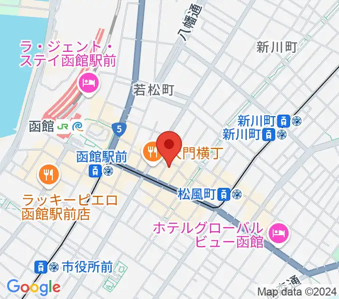 函館あうん堂ホールの地図