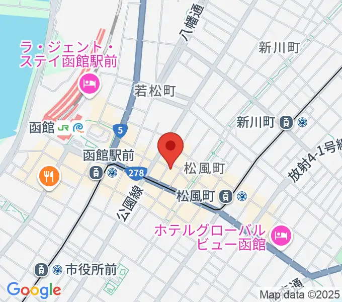函館あうん堂ホールの地図