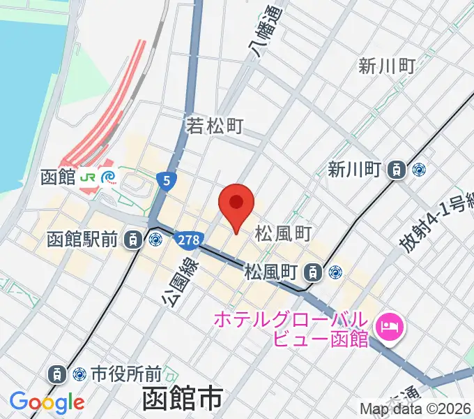 函館あうん堂ホールの地図