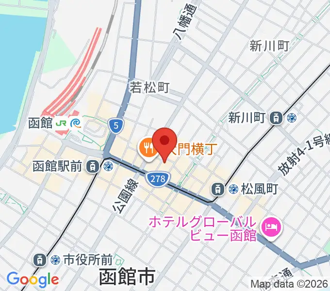函館あうん堂ホールの地図