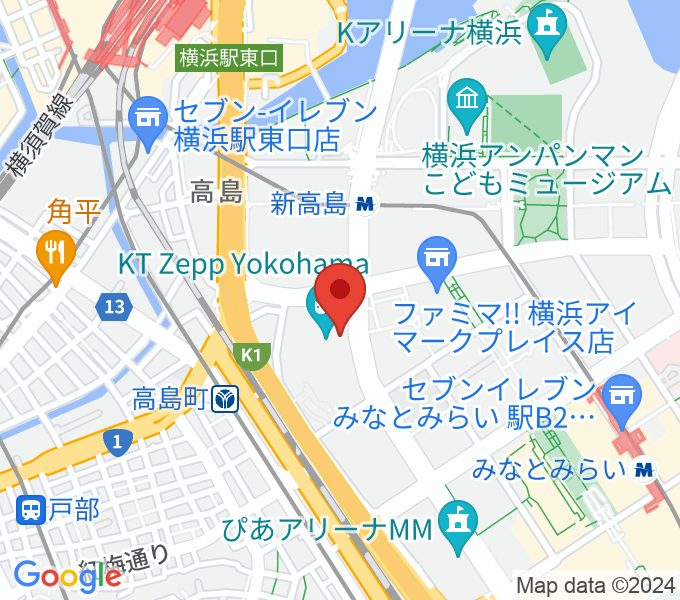 KT Zepp横浜の場所