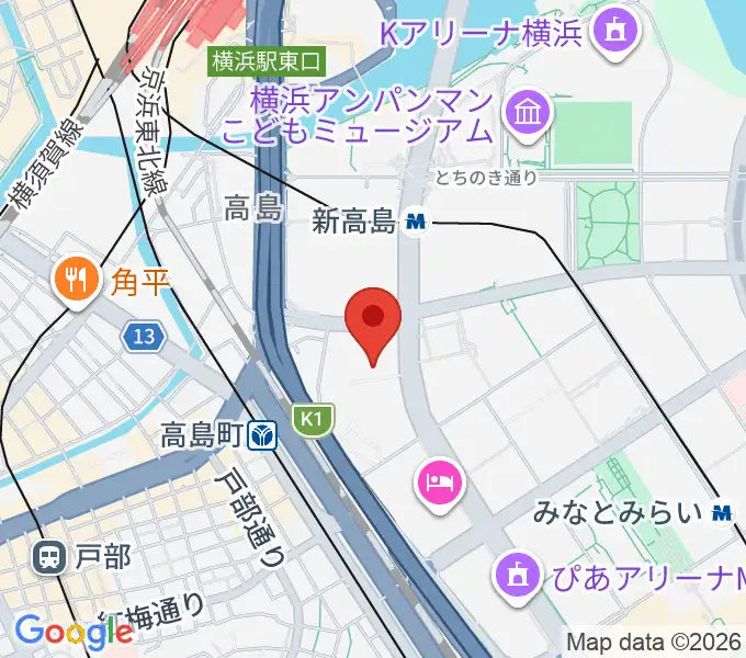 KT Zepp横浜の地図