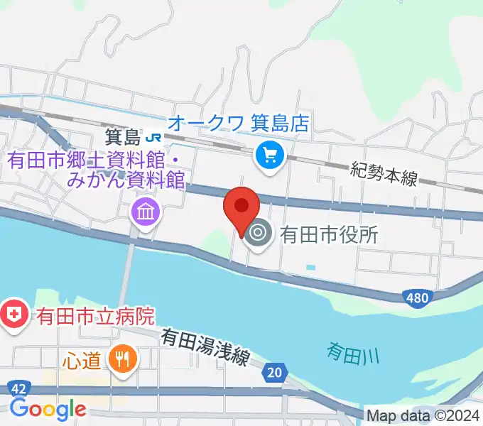 有田市民会館の地図