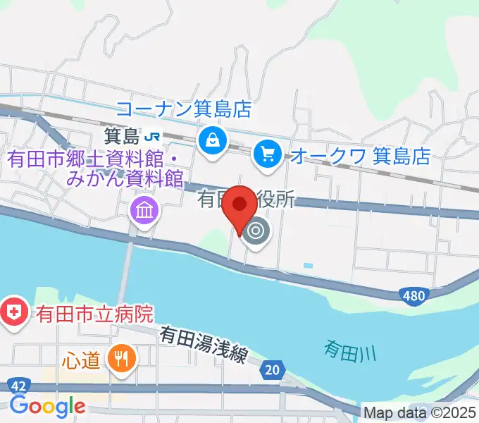 有田市民会館の地図