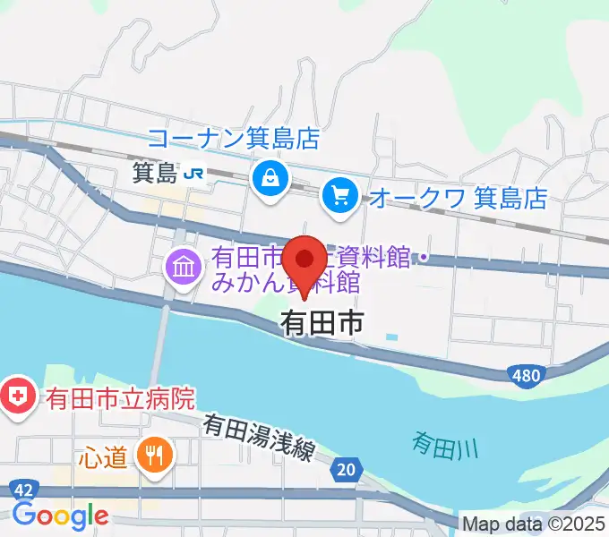 有田市民会館の地図