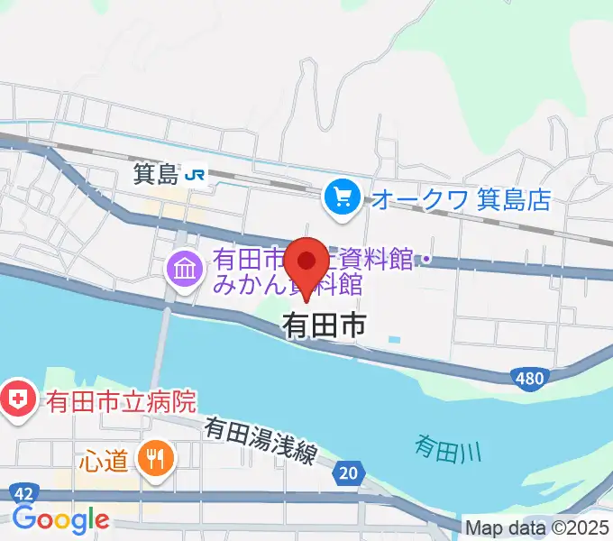 有田市民会館の地図