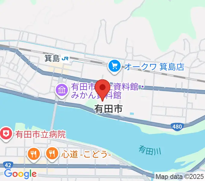 有田市民会館の地図