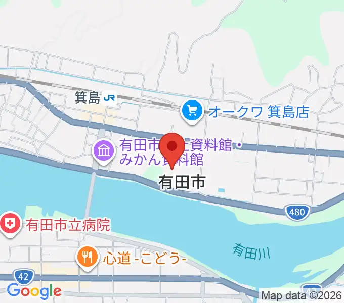 有田市民会館の地図