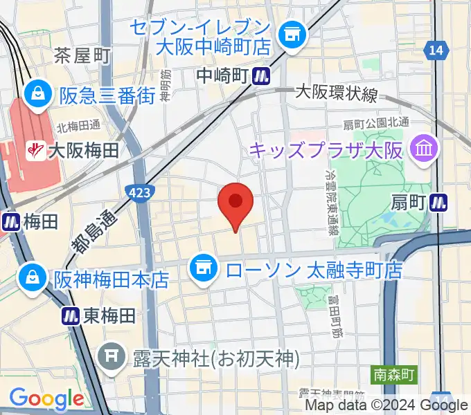 梅田バナナホールの地図