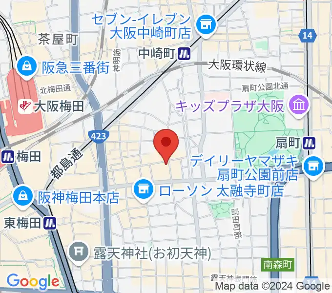 梅田バナナホールの地図