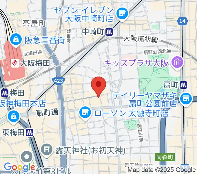 梅田バナナホールの地図