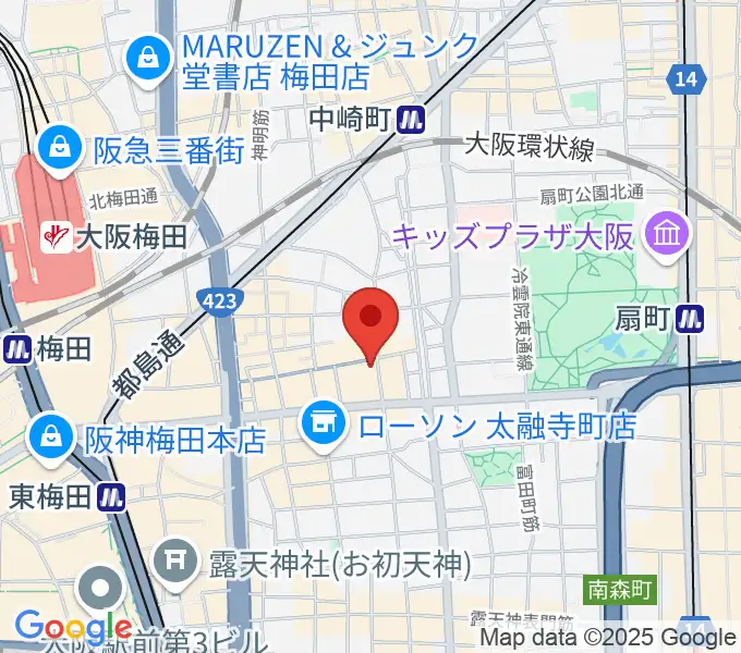 梅田バナナホールの地図