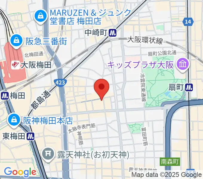 梅田バナナホールの地図