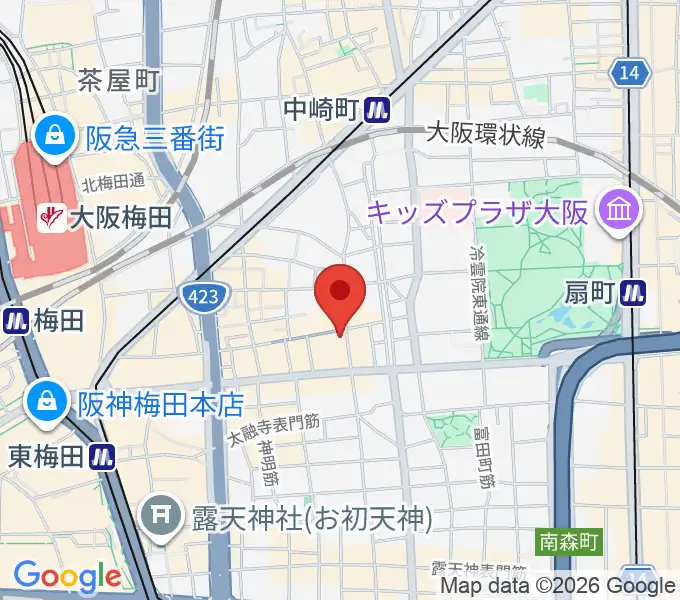 梅田バナナホールの地図