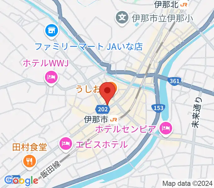 ニシザワいなっせホールの地図