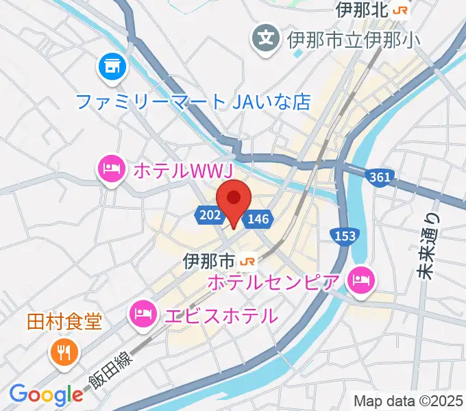 ニシザワいなっせホールの地図