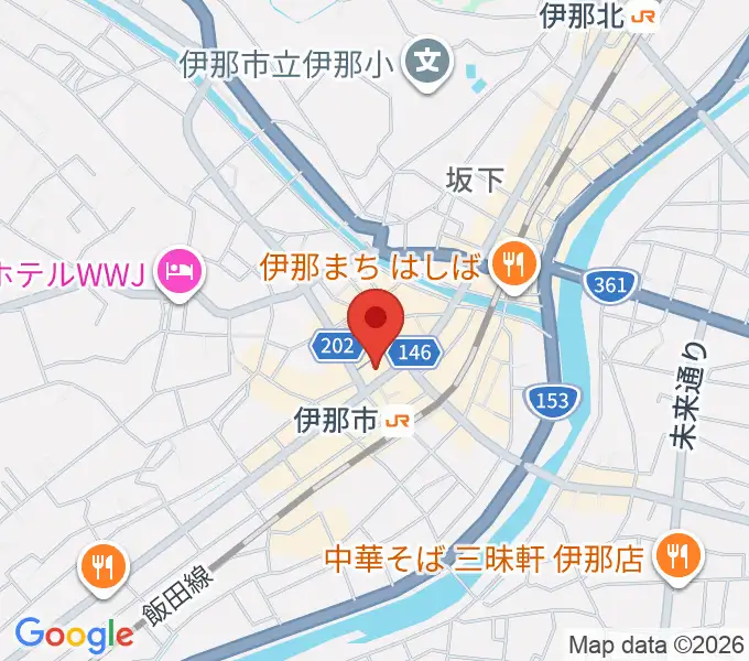 ニシザワいなっせホールの地図