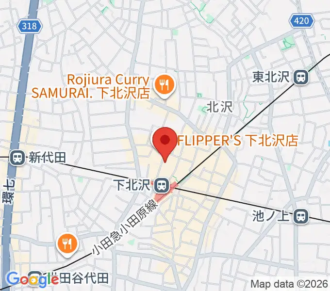 下北沢しもきたドーンの地図