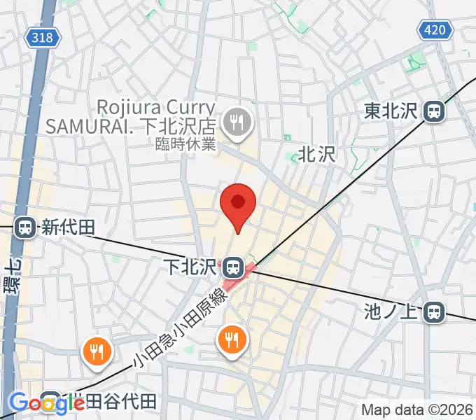 下北沢しもきたドーンの地図