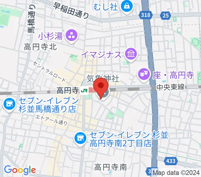 アトリエファンファーレ高円寺の地図