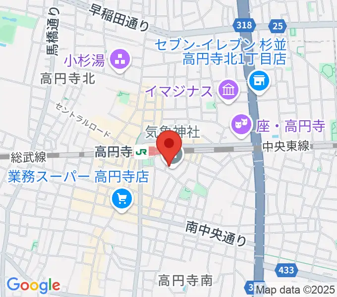 アトリエファンファーレ高円寺の地図