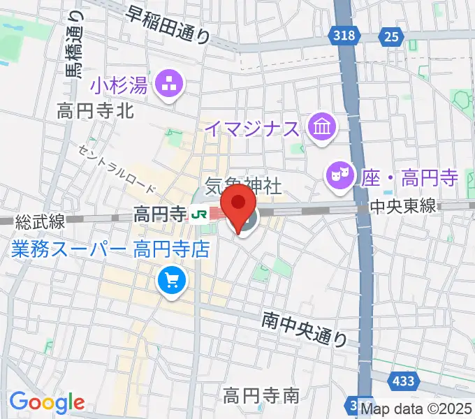 アトリエファンファーレ高円寺の地図