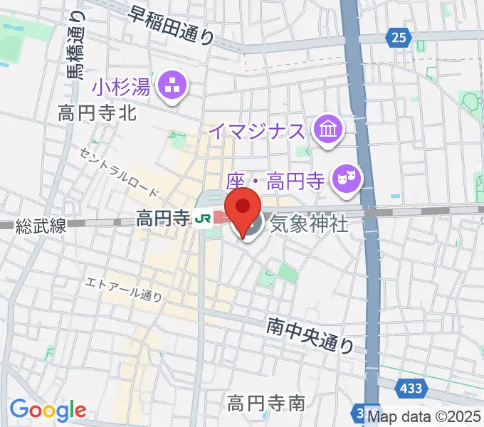 アトリエファンファーレ高円寺の地図