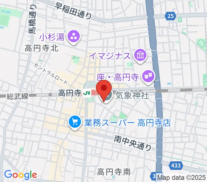 アトリエファンファーレ高円寺の地図