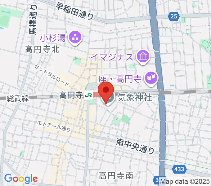 アトリエファンファーレ高円寺の地図