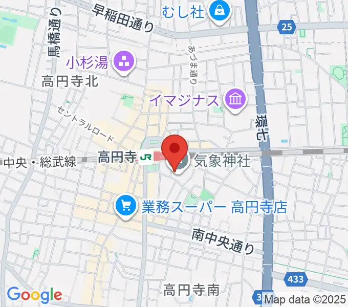 アトリエファンファーレ高円寺の地図