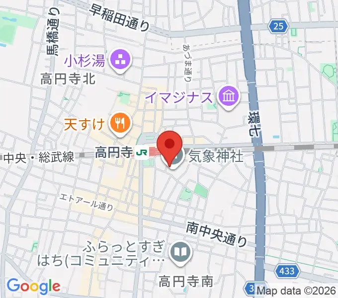 アトリエファンファーレ高円寺の地図