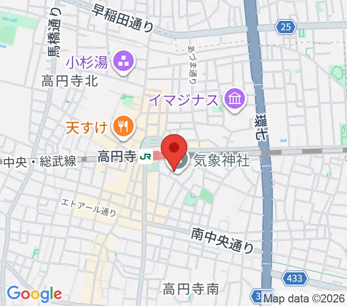 アトリエファンファーレ高円寺の地図