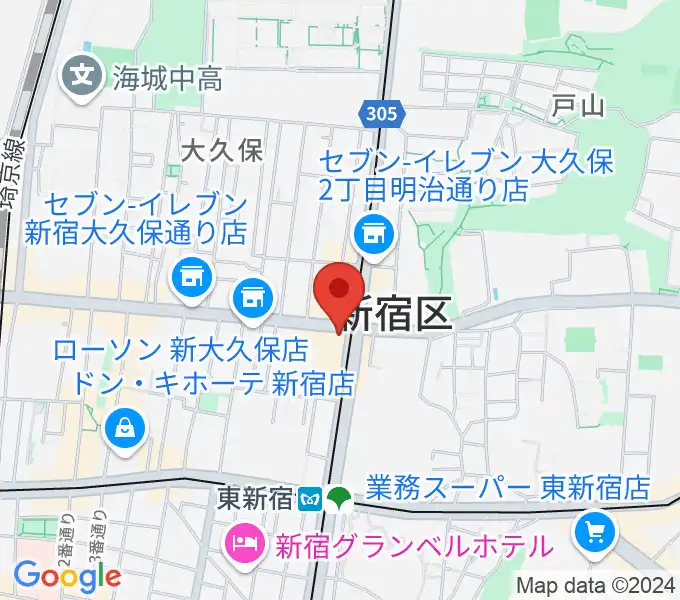 アトリエファンファーレ東新宿の地図