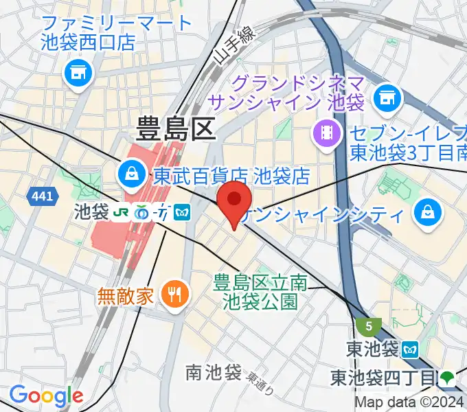 池袋オクターヴハウスの地図