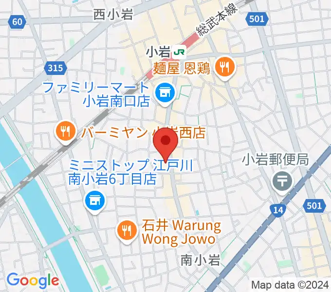 南小岩バッハザールの地図