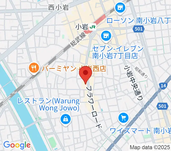 南小岩バッハザールの地図