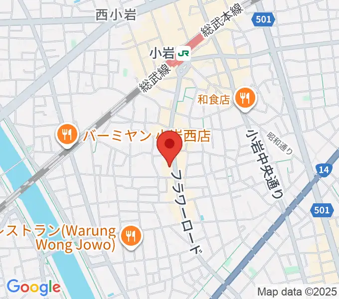 南小岩バッハザールの地図