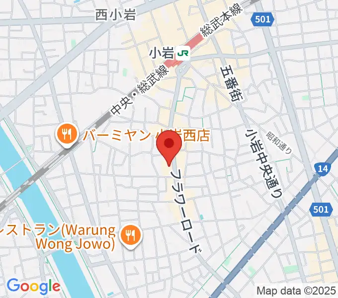 南小岩バッハザールの地図