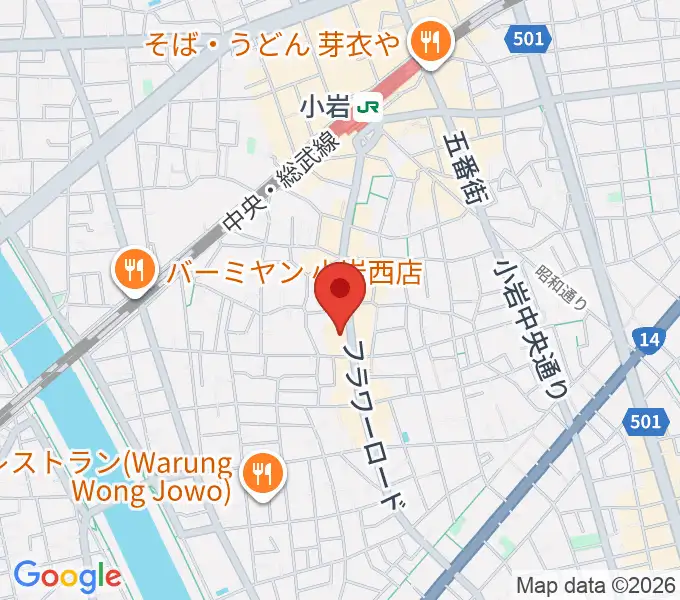南小岩バッハザールの地図