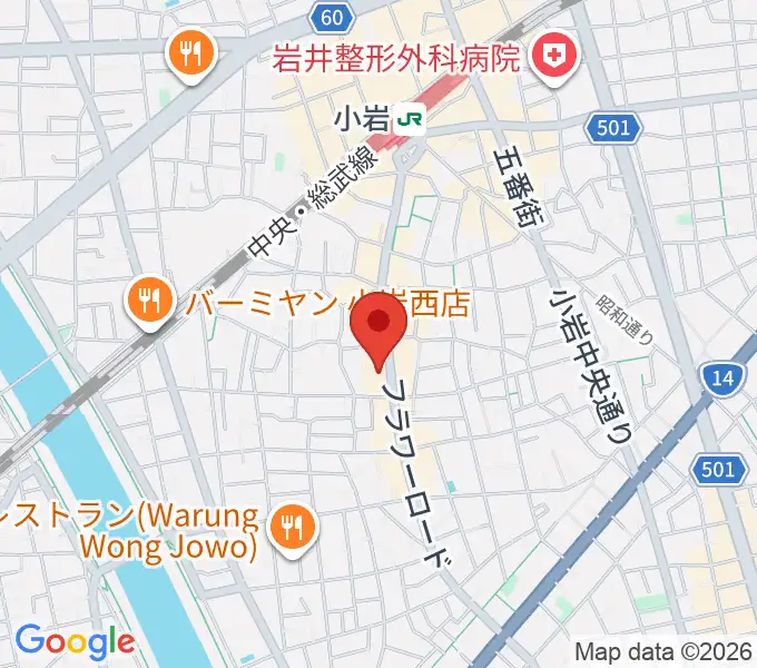 南小岩バッハザールの地図