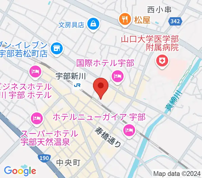 宇部市文化会館の地図