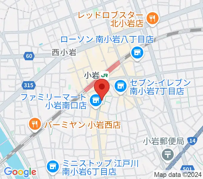 音曲堂の地図