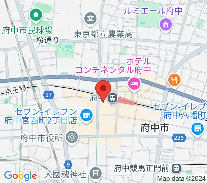 府中市市民活動センター プラッツの地図