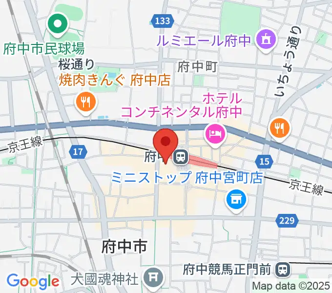 府中市市民活動センター プラッツの地図