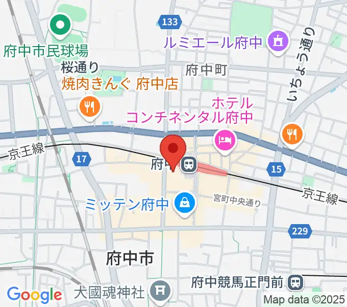 府中市市民活動センター プラッツの地図