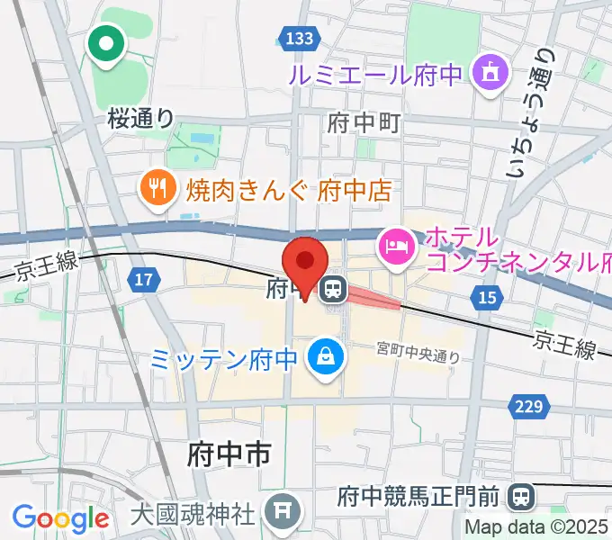 府中市市民活動センター プラッツの地図