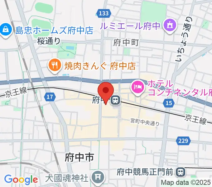 府中市市民活動センター プラッツの地図