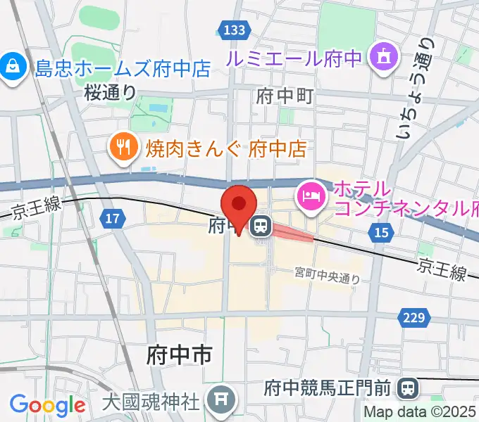 府中市市民活動センター プラッツの地図