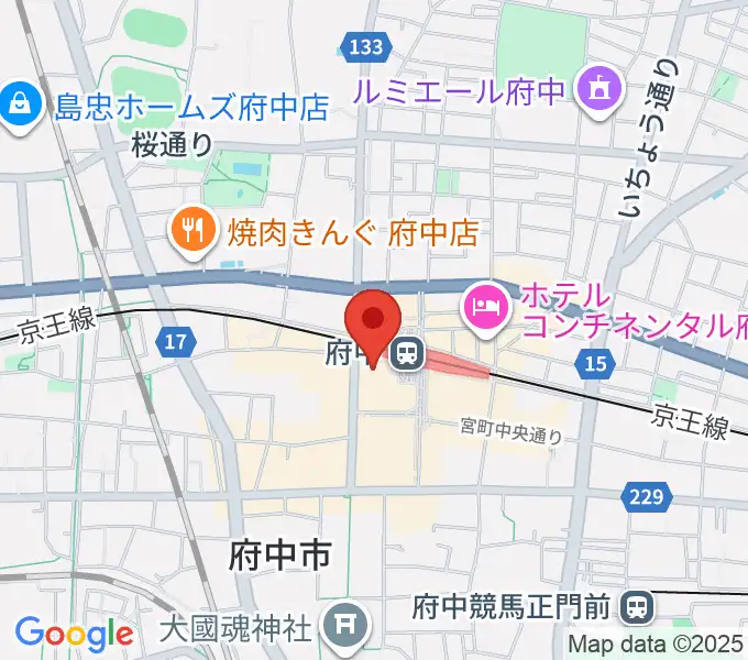 府中市市民活動センター プラッツの地図