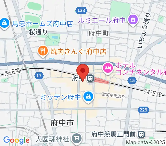 府中市市民活動センター プラッツの地図